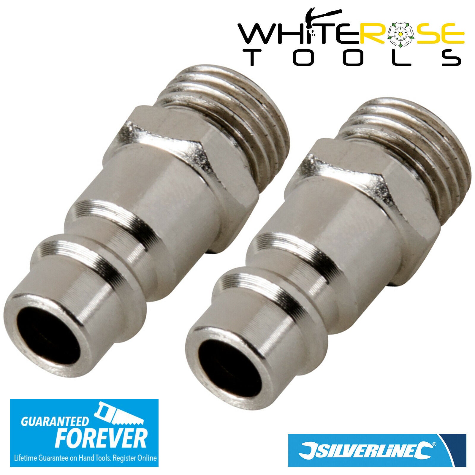 Silverline Euro Bayonet Coupler 1/4” BSP Male Thread 2Pc