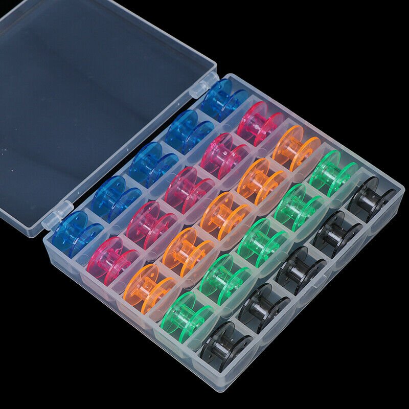 25Pcs/Set Empty Bobbins Sewing Machine Spools Storage Box for Sewing Mach.l8
