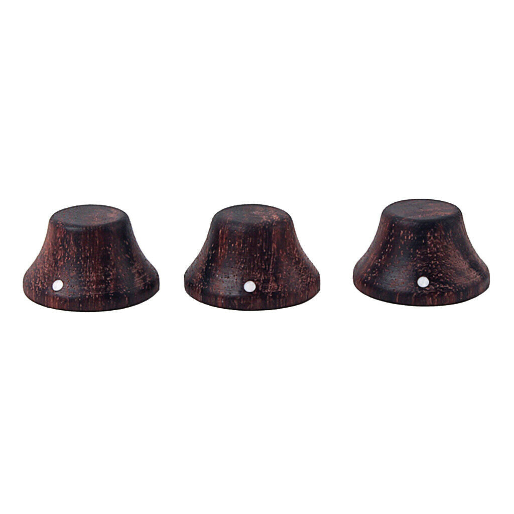 Practical 3pcs Rose Wood Volume Tone Knobs w/ White Dot for Guitar Accessory