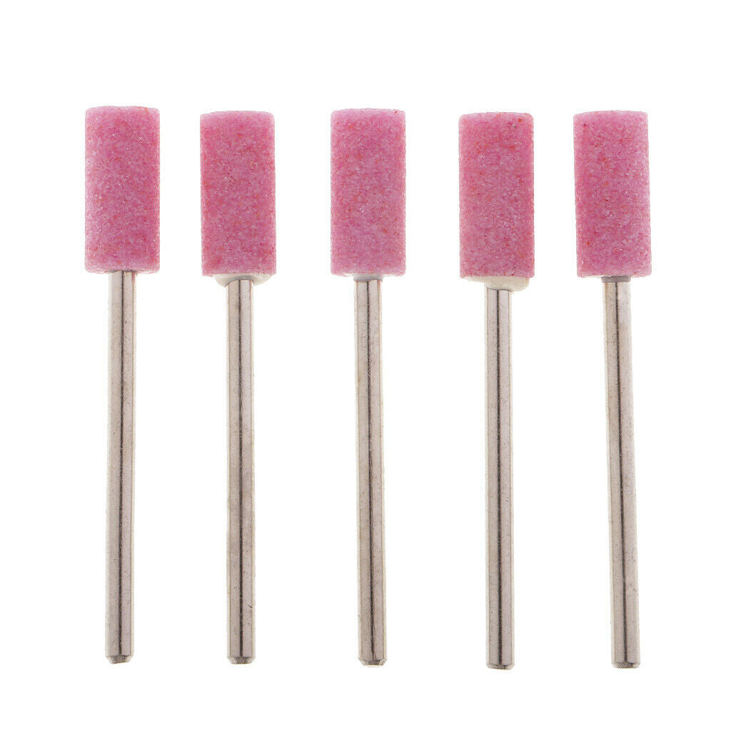 5 Piece Grinding Stone Wheel Head Polishing with Shank for Rotary Tool Pink