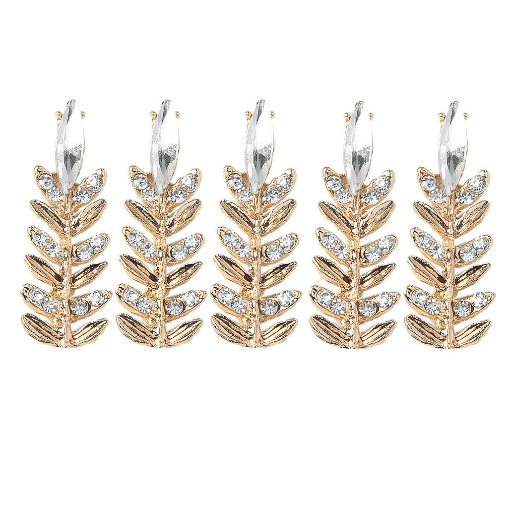 5Pc Women Crystal Pin Brooch Rhinestone Flatback Buttons Jewelry Decor Gifts