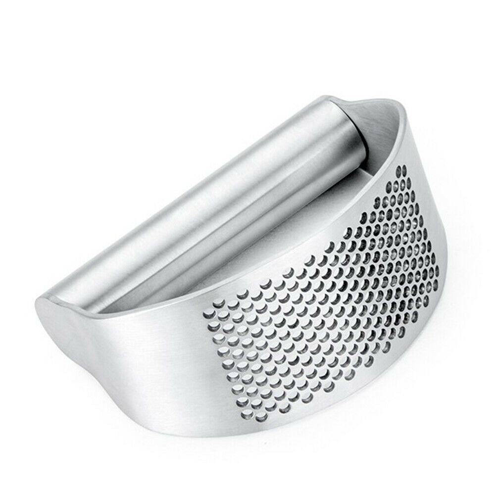 Stainless Steel Crusher Garlic Press Curved Grinding Mincer Manual Kitchen Tools