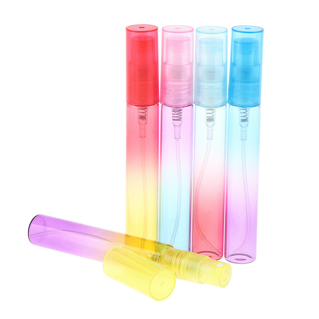 5x Empty 4/8mL Refillable Perfume Bottles Pump Spray Tube Glass Vials 10 cm
