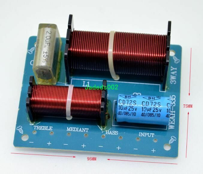 1pcs 80W 3-Way Audio crossover Speaker divider Home Audio Parts