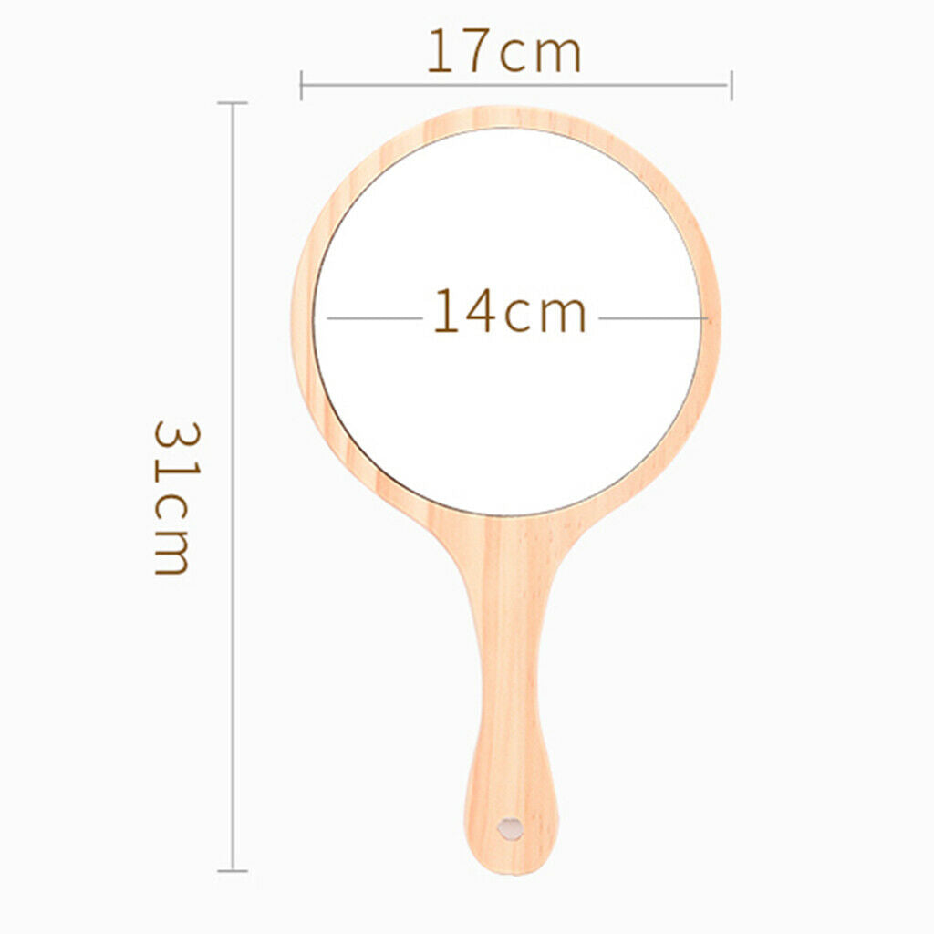 3Pcs Durable Wooden Hand Held Mirrors For Women Makeup Tattoo Beauty Shaving