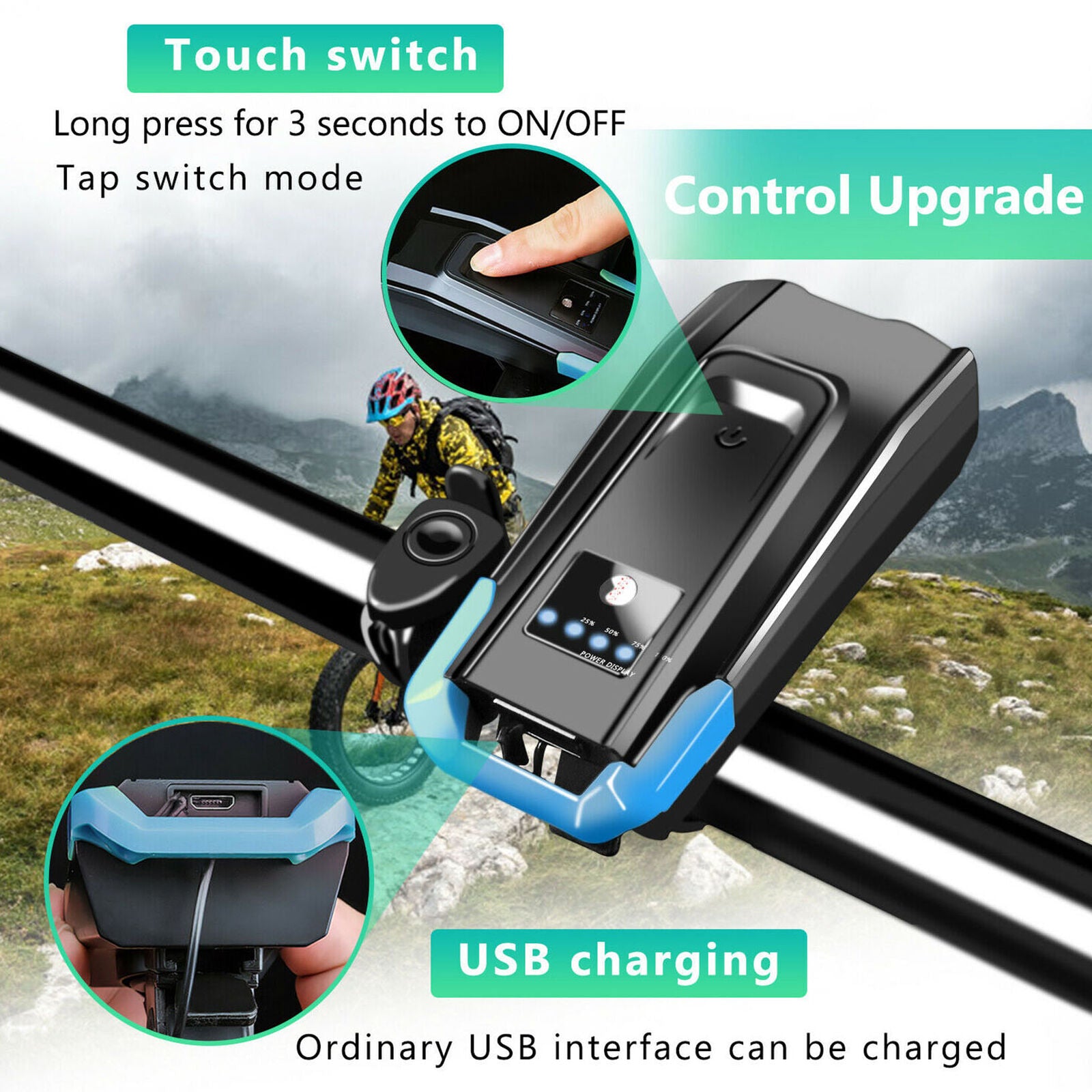 USB Rechargeable LED Bike Headlight Cycling Bicycle Front Light