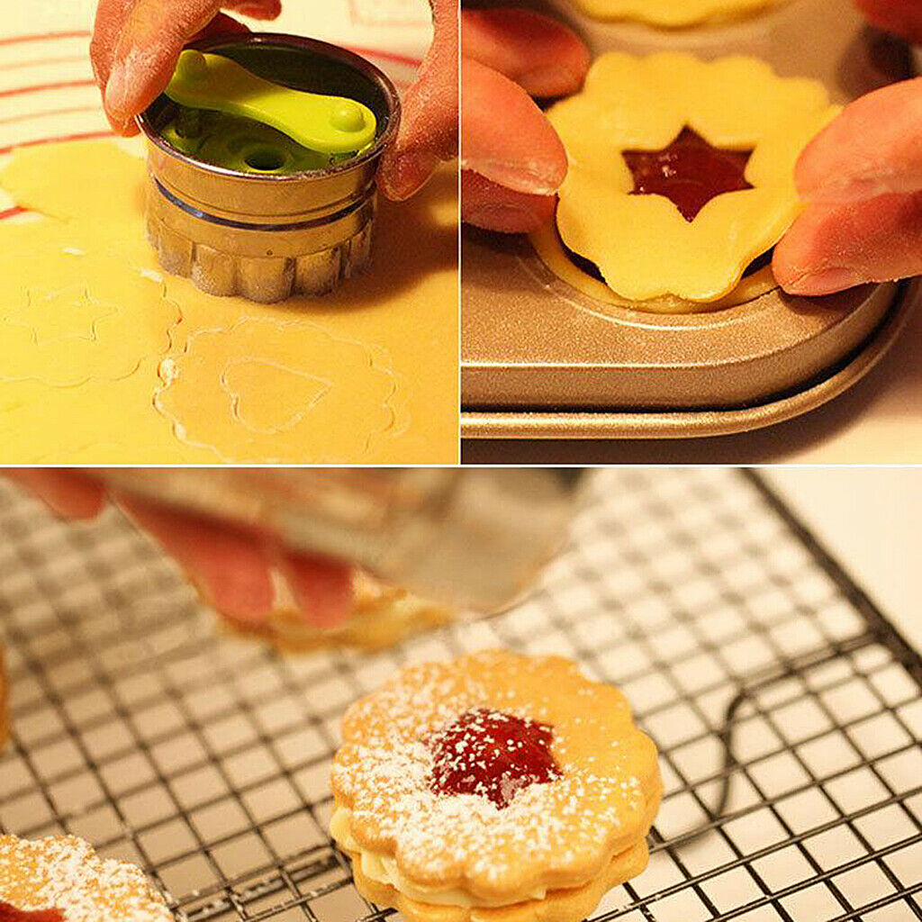 6pcs/Set Cookie Cutters Baking Set Round Heart Star Moon Stainless Steel