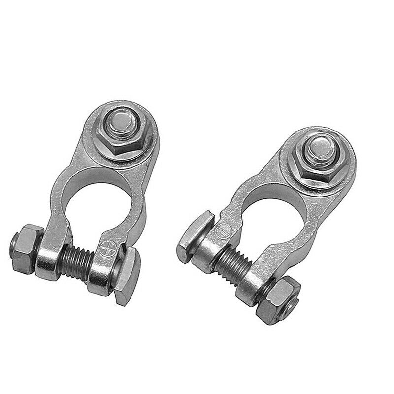 2PCS Car Battery Clamp Terminal Connector Aluminum Zinc Pile Head 16-18mm Copper