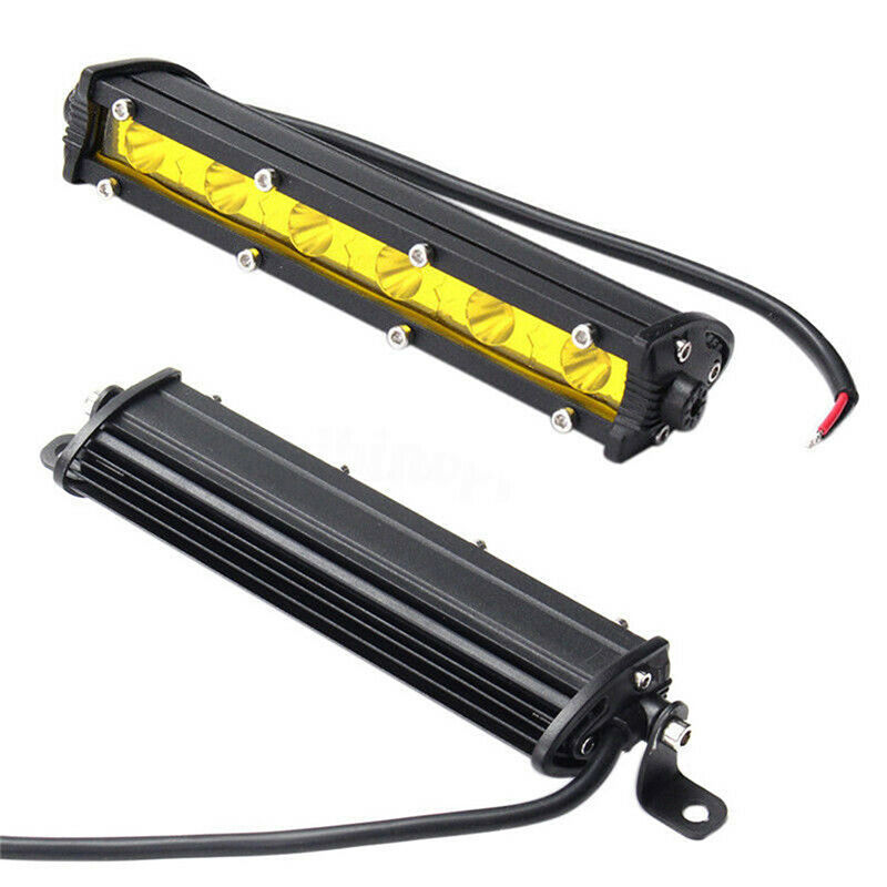 7" 18W LED Work Light Bar Spot Suv ATV Boat Driving Lamp 4WD Offroad Yel NTBD