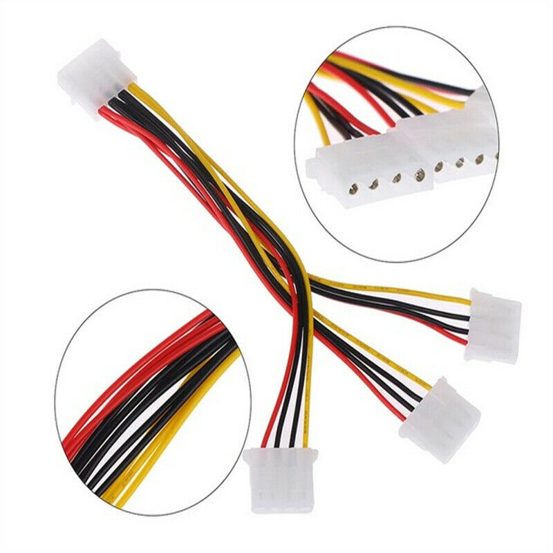 4 Pin IDE 1-to-3 Molex IDE Female Power Supply Splitter Exentsion Adapter Ca DF