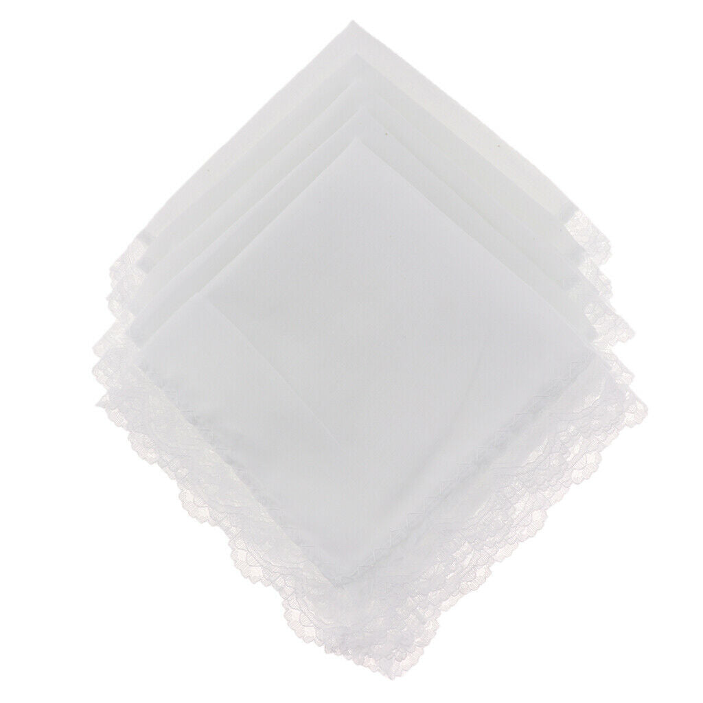 10x 100% Pure Cotton White  Square Hankies Handkerchief For Sporting