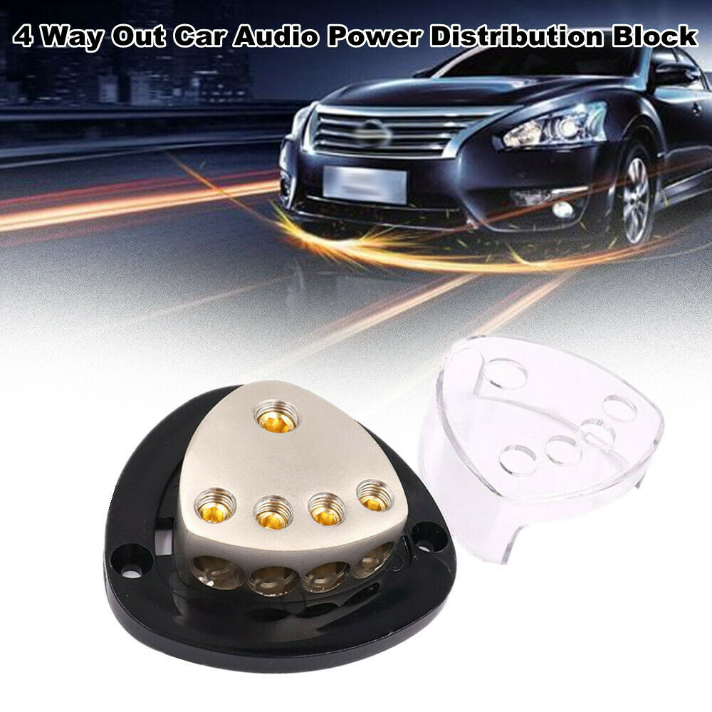 4 Way Out Car Audio Power Distribution Block Power/Ground Splitter 0/4gauge AWG
