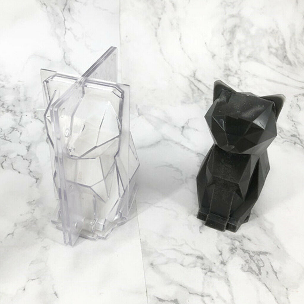 Transparent Cute Cat Plastic Candles Mold Wax Clay Moulds DIY Soap Candle Making