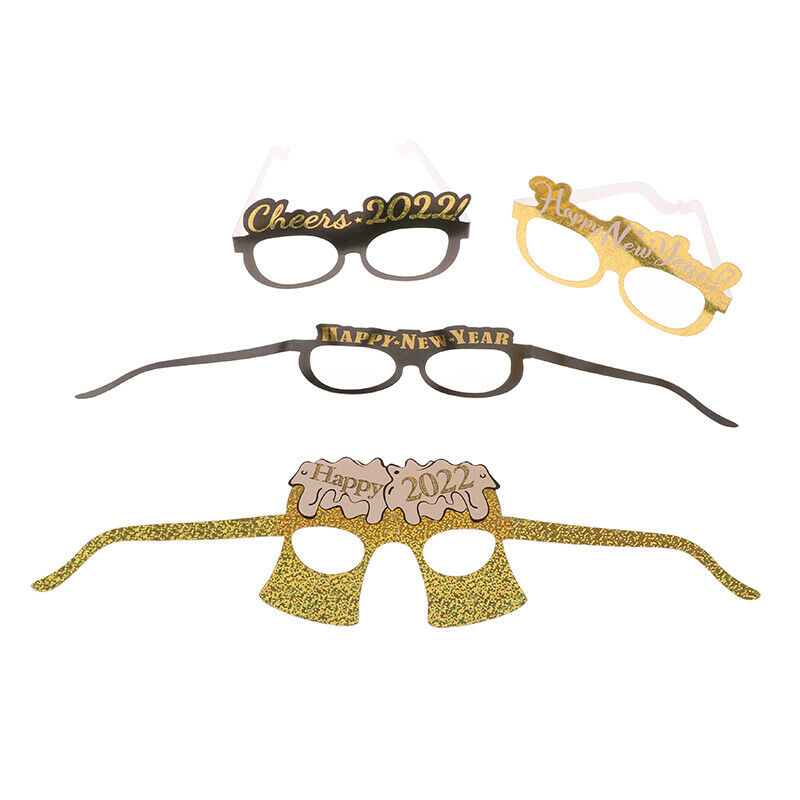 6PCS New Year Paper Glasses Frame 2022 New Year Photo Props Paper Be KX