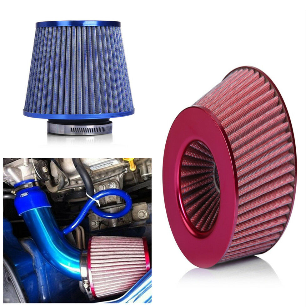 Blue+Red Car Mushroom Head High Flow Vacuum Intake Air Filter Washable Durable