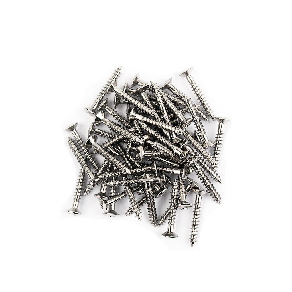 50 Pack Nickel Guitar Bridge Screws Tremolo Bridge Mounting Screws 3.5x25mm
