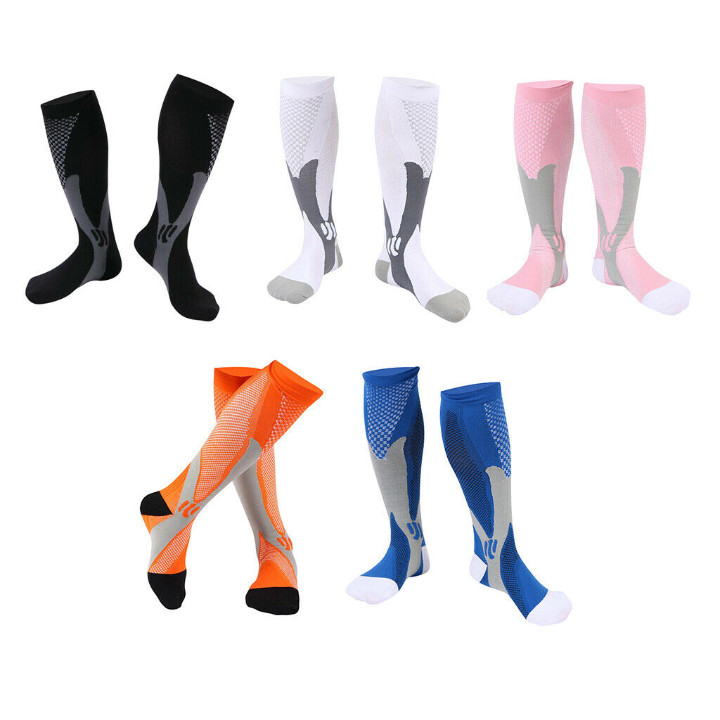 5Pairs Sports Jogging Travel Compression Socks Anti Slip Support Stockings