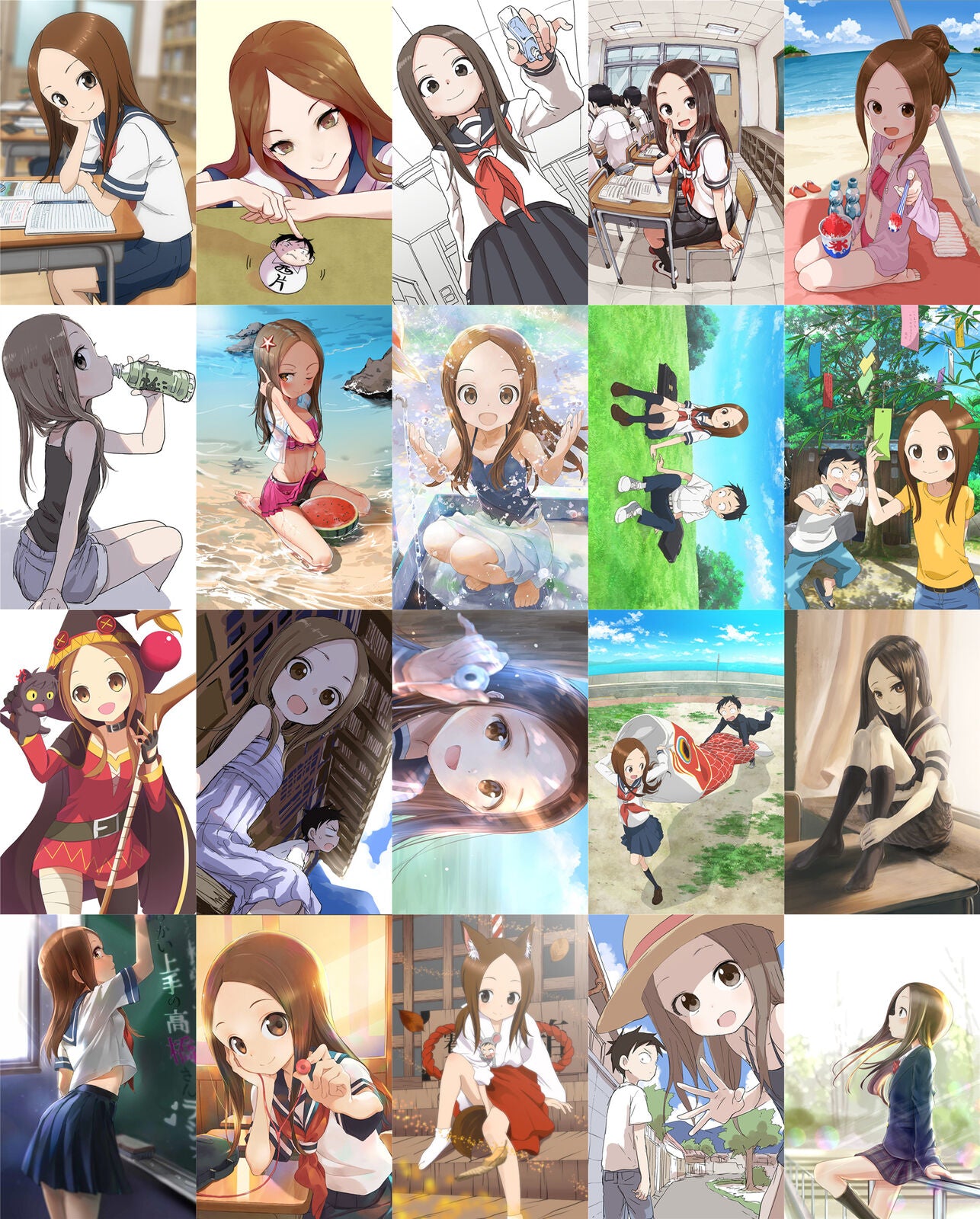 20 cards Teasing Master Takagi-san Card Paster Card Stickers