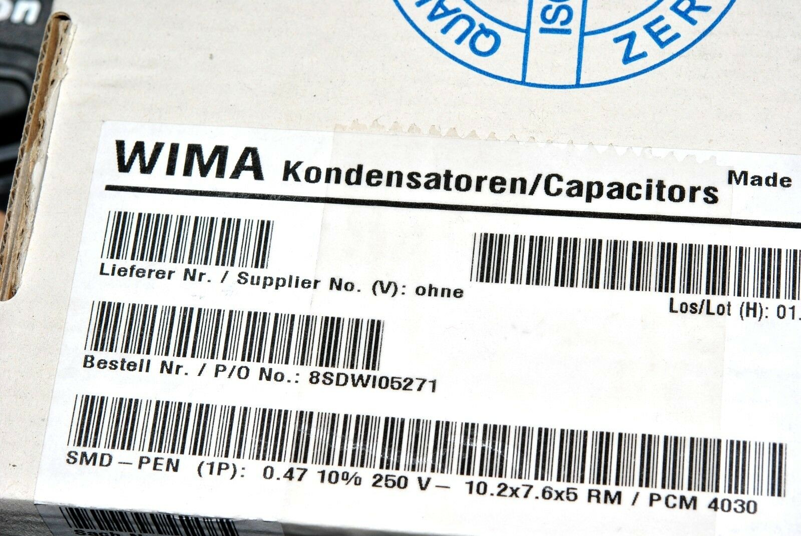 1pcs - WIMA SMD-PEN SMD4030 0.47uF 250V 10% Capacitor SMDTF03470VA00