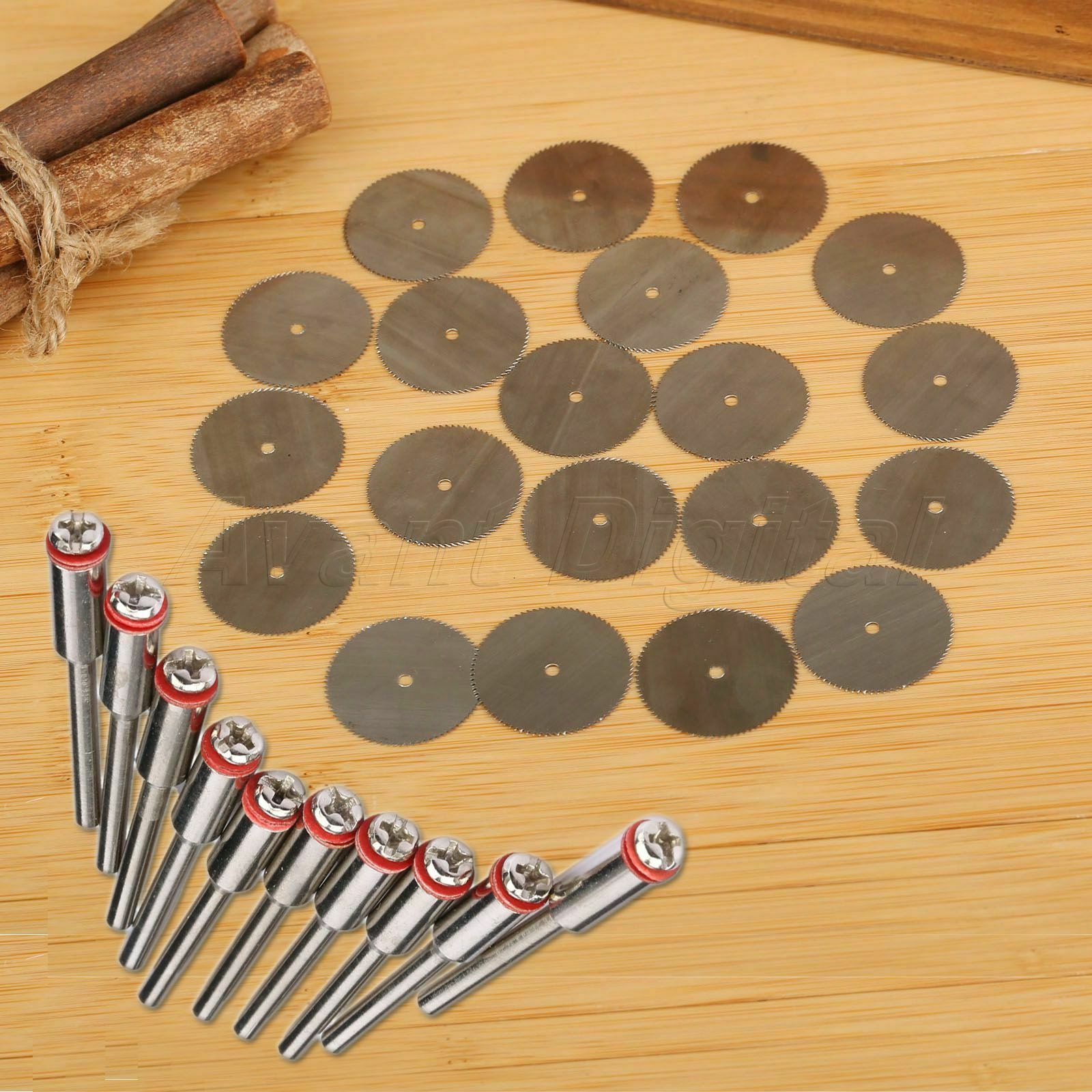 20pcs 22mm Stainless Steel Cut Off Wheel Saw Blade Disc & 3.175mm Mandrel Tool