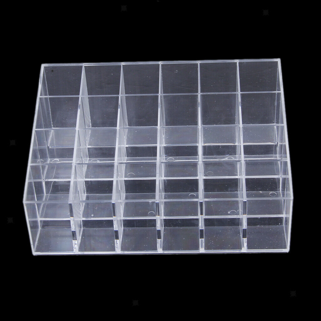 2 lot 24 Compartments Acrylic Lipstick Lip Gloss Eyeliner Display Stand Box