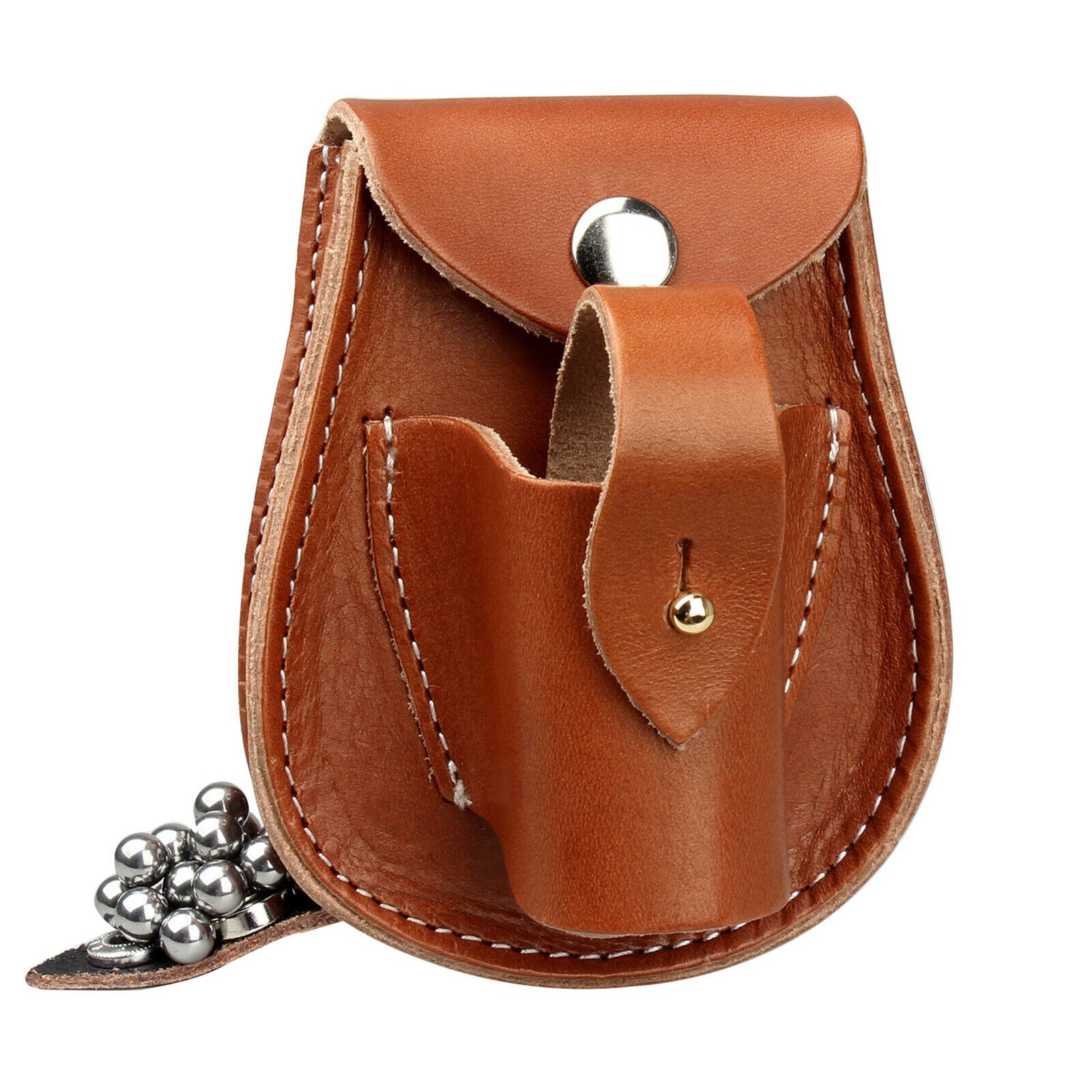 Outdoor Sports Steel Ball Package Leather Slingshot Bag Pouch Case Strap holster