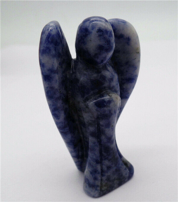 51x30x19mm Natural Blue Sodalite Carved Angel Statue Healing Decoration HH8110