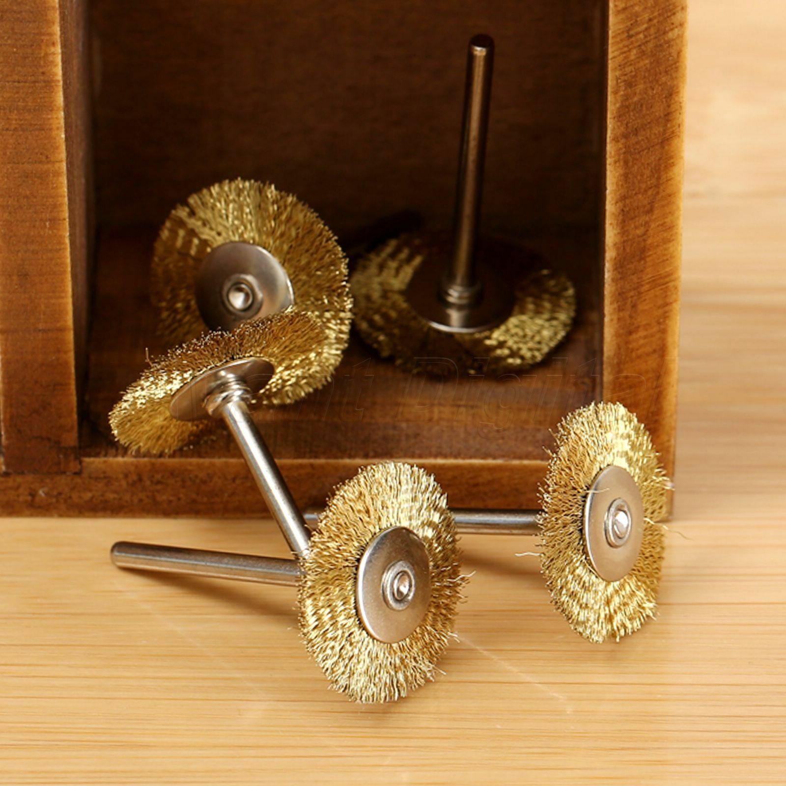 25MM 0.98" Brass Wire Wheel Brush Cleaner Polishing Power for Rotary Tools 5PCS