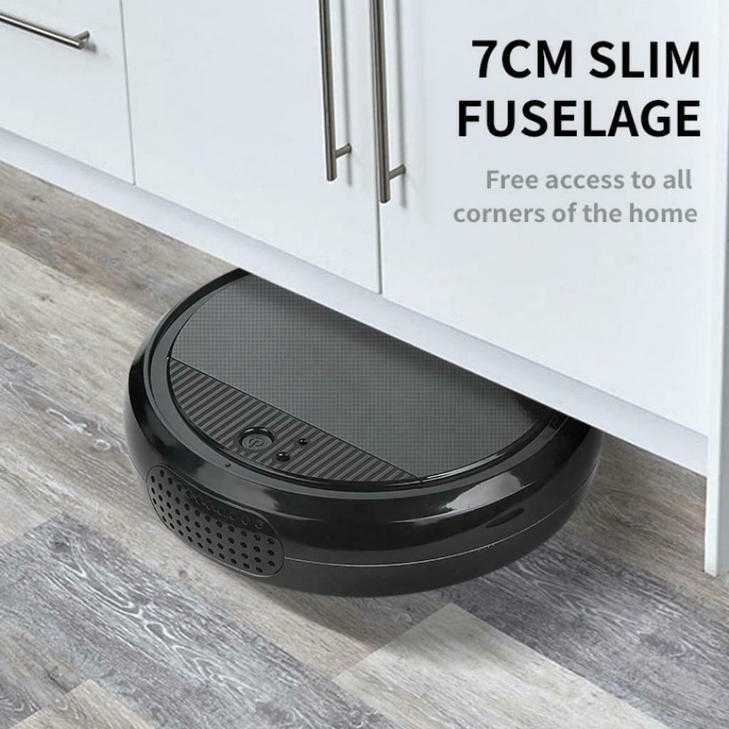 Smart Vacuum Cleaner Carpet Sweep Living Room Bedroom Office Cleaning Black