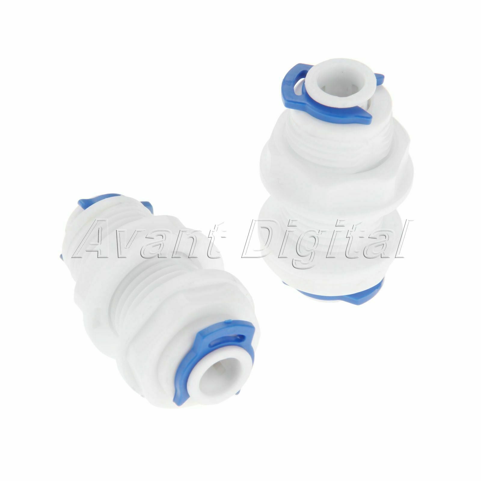 2x Quick Connector Water Filter Bulkhead for Reverse Osmosis RO System Fittings