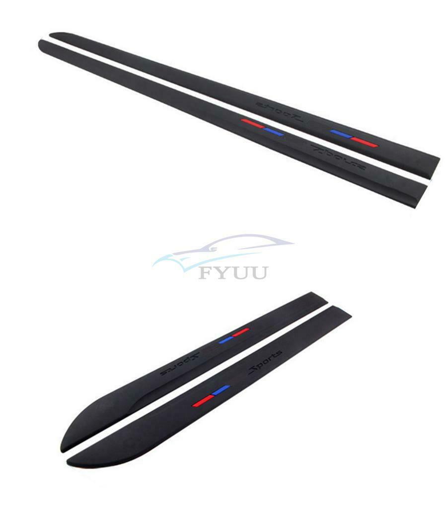 4PCS 7MM Waterproof Black PVC Side Line Threshold Body Shape Decorative Cover
