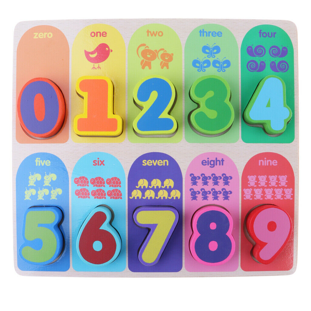 Wooden Number Block Puzzle Board Montessori Educational Math Learning Toys