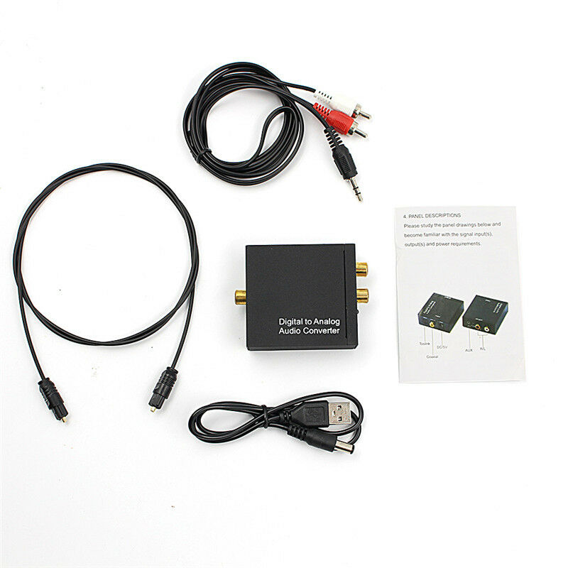 3.5mm Digital Coaxial Toslink Optical to Analog L/R RCA Audio ConverterAdapterBD