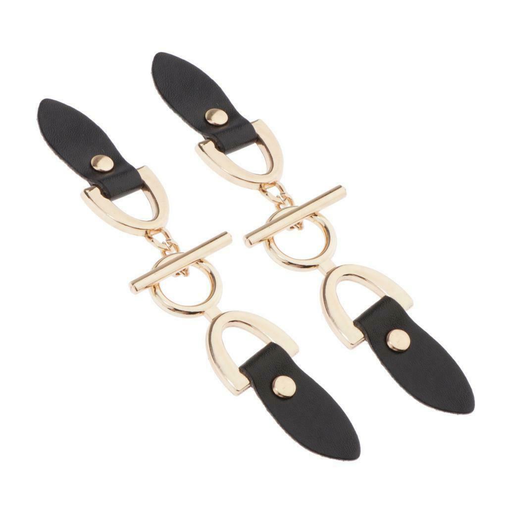 2 Pairs Sew on Leather Sewing Buckle with Metal Clasp Hook Sewing Fasteners