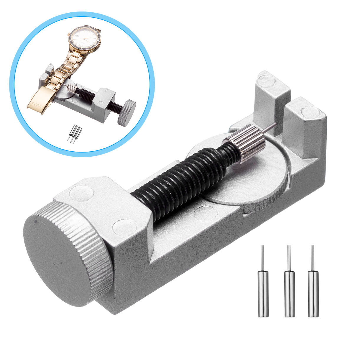 1*Metal Adjustable Watch Band Strap Bracelet Link Pin Remover Repair Tool Kit