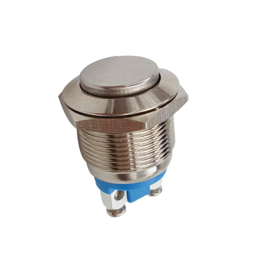 19mm Starter Switch Momentary Push Button Nickel Plated Brass Metal