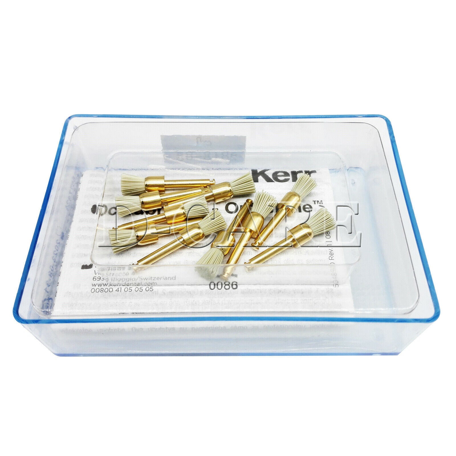 Dental Kerr Finishing Polishing Occlubrush Assorted Kit Small Cups Brushes 10Pcs