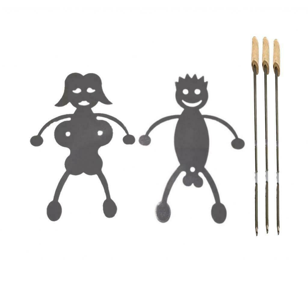 Reuseable Rack BBQ Campfire Stick Women Men Shaped Tool Campfire Skewer