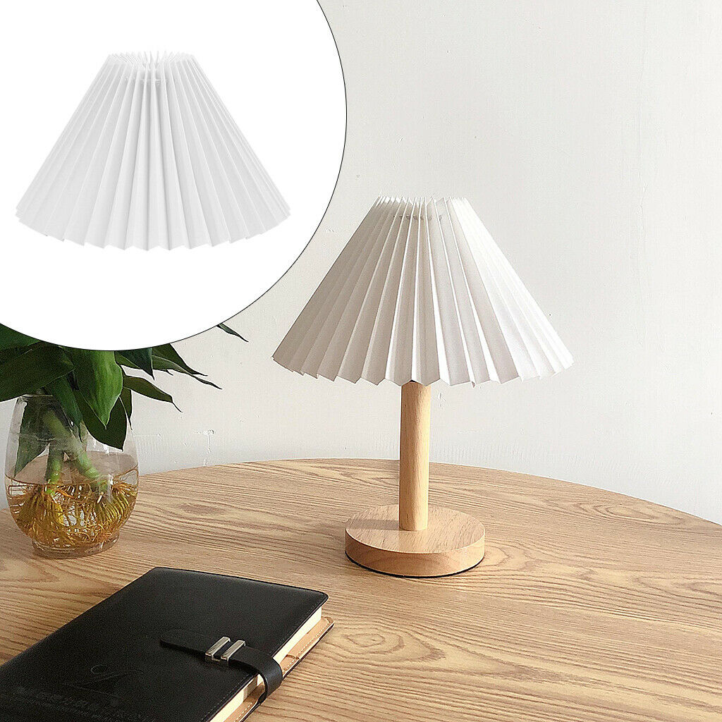 2X Cloth Lamp Shade Bouffant Lampshade Fanshaped Light Cover Office White_28cm