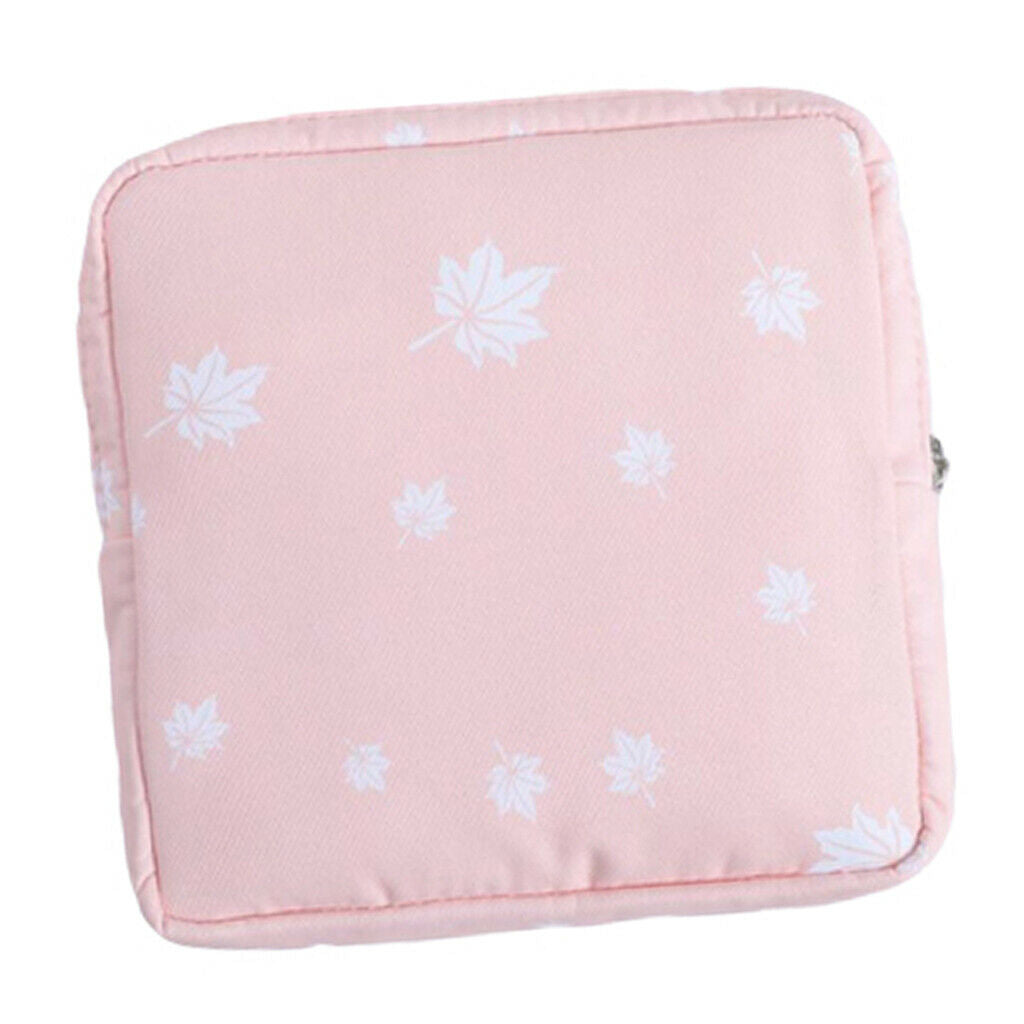 2xSanitary Napkin Bag Purse Holder Organizer Storage Bags &Zipper Traveling Pink
