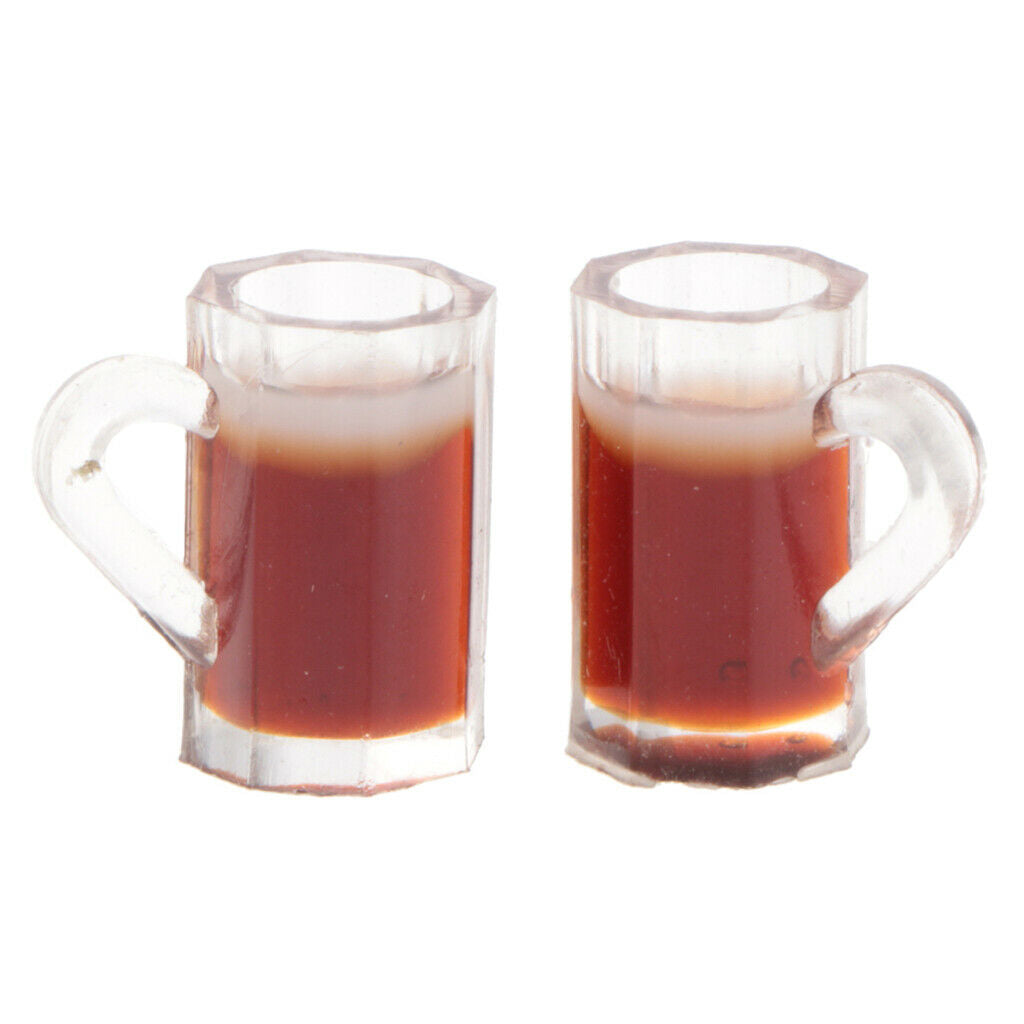 Pair Of Plastic Beer Cups For 1:12 Scale