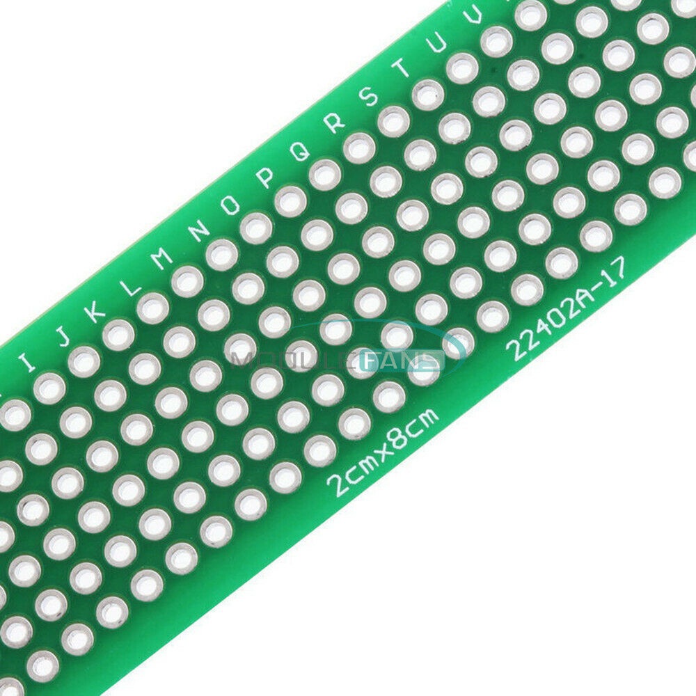 20PCS 20x80mm Prototype PCB Double Side Bread board Tinned Universal 2x8cm FR4