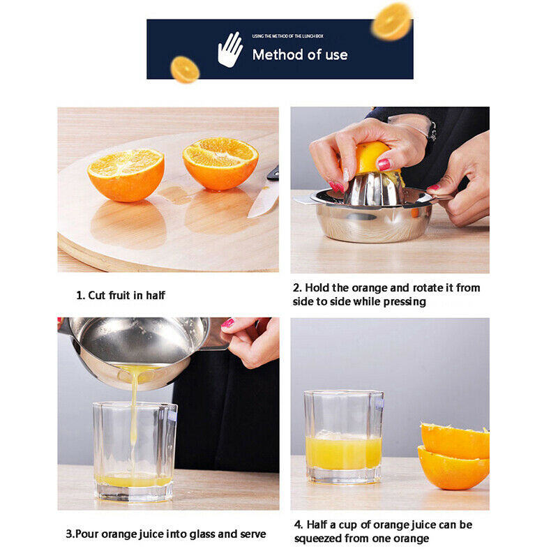 Portable lemon orange manual fruit juicer 304 stainless steel kitchen tool^m_DD