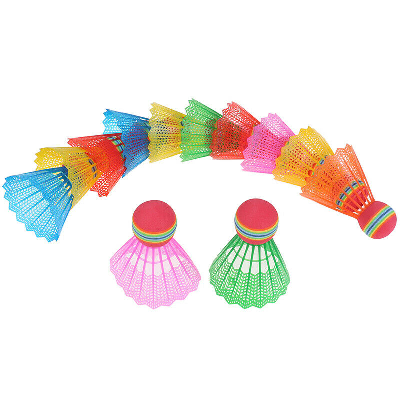 12 PCS Badminton EVA Rainbow Ball Head Nylon Badminton Feathers For Game .l8