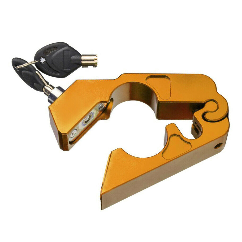 Golden Motorcycle CNC Grip Lock Security Handlebar Brake Lever Lock for Scooters