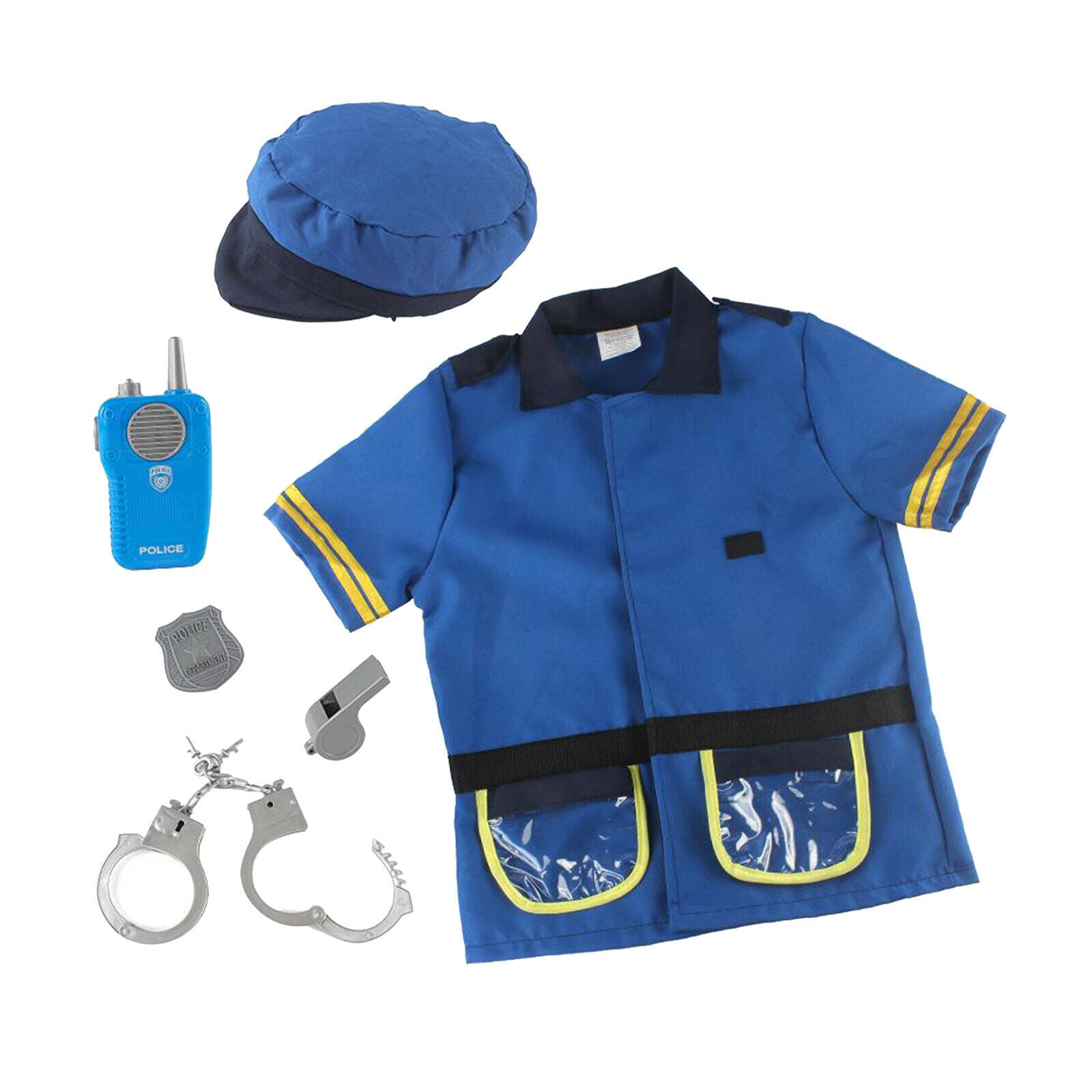 6pcs Kid Police Officer Costume Occupation Role Play Clothes Party Supplies