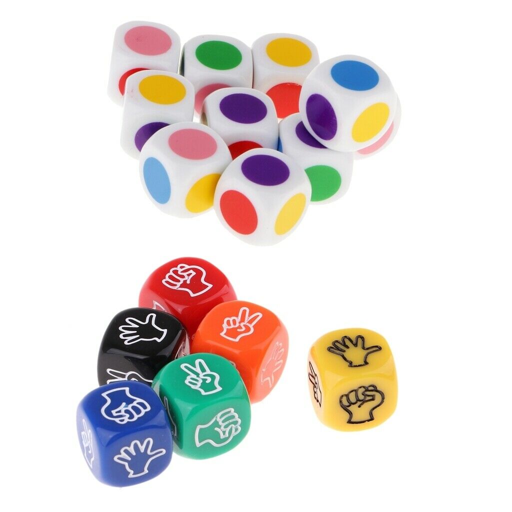 Set of 16 Multicolor Counting 6 Side Dices for Roleplaying DND Party Game