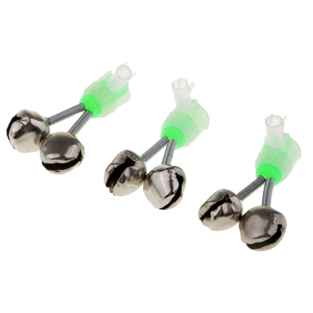 20x Fishing Rod Alarm Bells Twin Bells Ring Rod Tip Alarms Night Sea Fishing