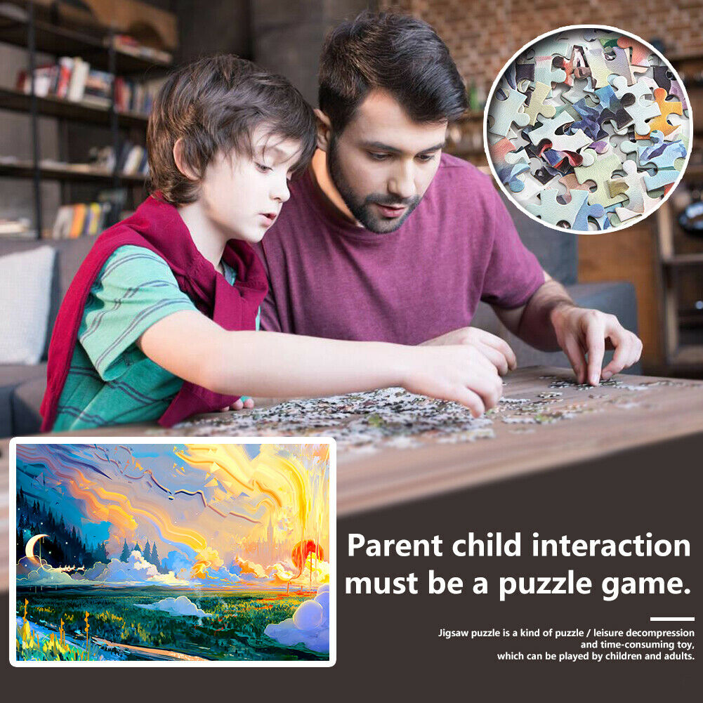 1000pcs DIY Picture Assembling Sun and Moon Jigsaw Puzzle Kids Adults Toys  @