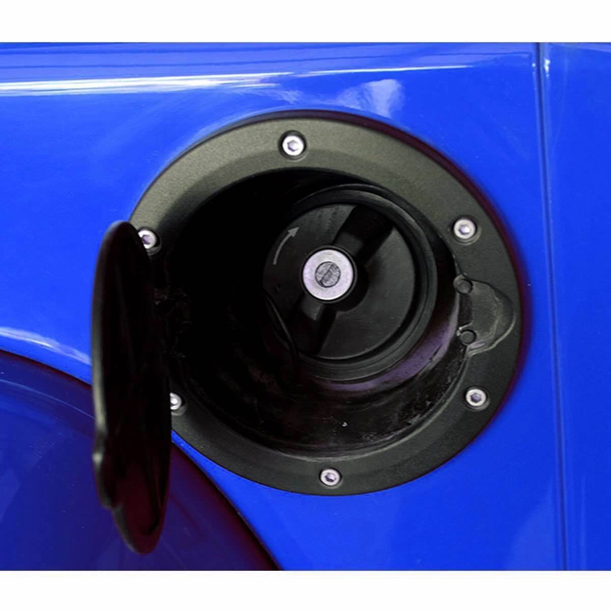 Black Fuel Door Gas Cap Lid Cover For 2007-2018 Jeep Wrangler JK New Free Ship